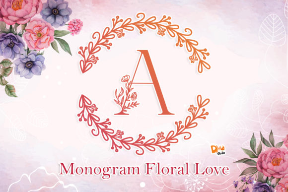 Monogram Floral Love: A Graceful Decorative Font for Elegant Publishing